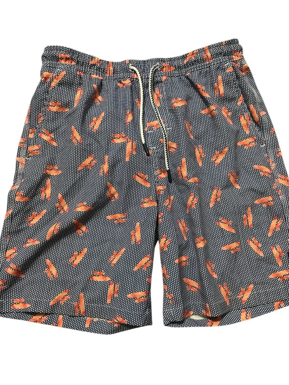 Johnnie-O Swim Trunks with Orange Surfboard Print